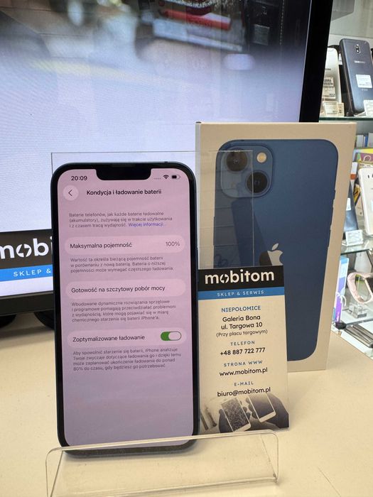 Oryginalny Apple iPhone 13 5G 128GB Blue Bateria 100% Niepołomice Bona
