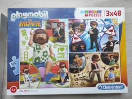 Puzzle 3 x 48 elementy Playmobil the movie. Idealny