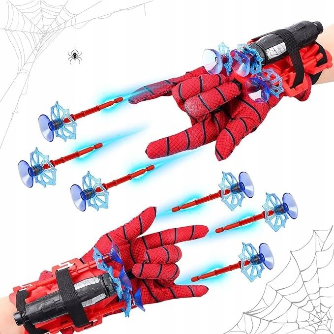 wyrzutnia spiderman rękawica + wyrzutnie sieci - strzałki