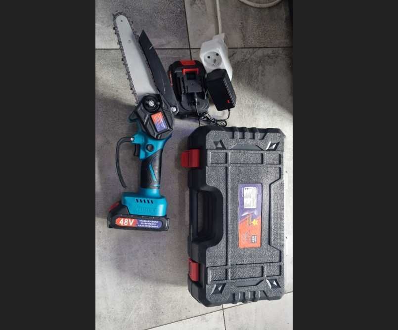 *NOWA* PIŁA ŁAŃCUCHOWA akumulatorowa 6" mini pilarka gałęziówka zestaw