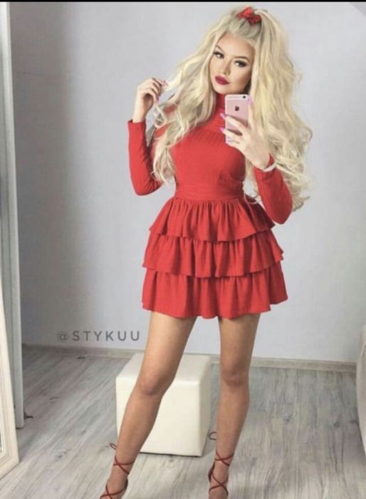 Sukienka Sheila mini falbany XS