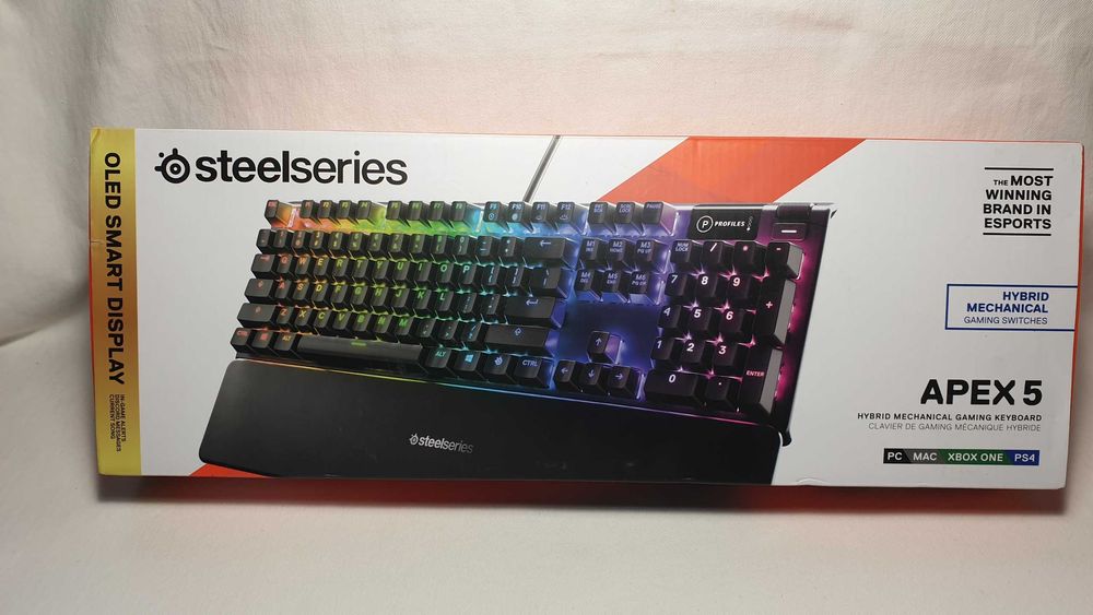Klawiatura hybrydowo-mechaniczna Steelseries Apex 5 - jak NOWA.