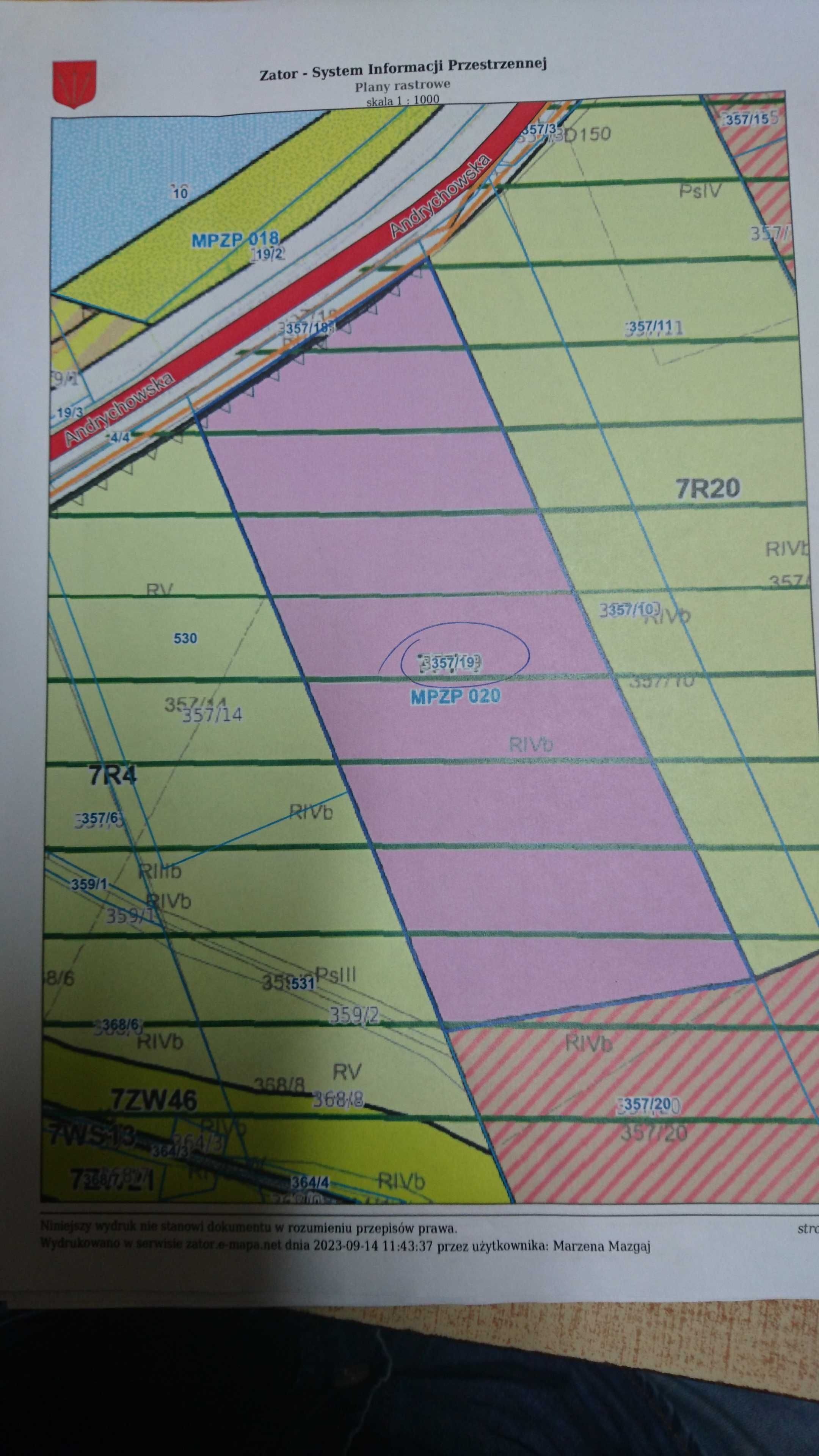 działka inwestycyjna,przemysłowa 1,61 ha 2km od Zatora