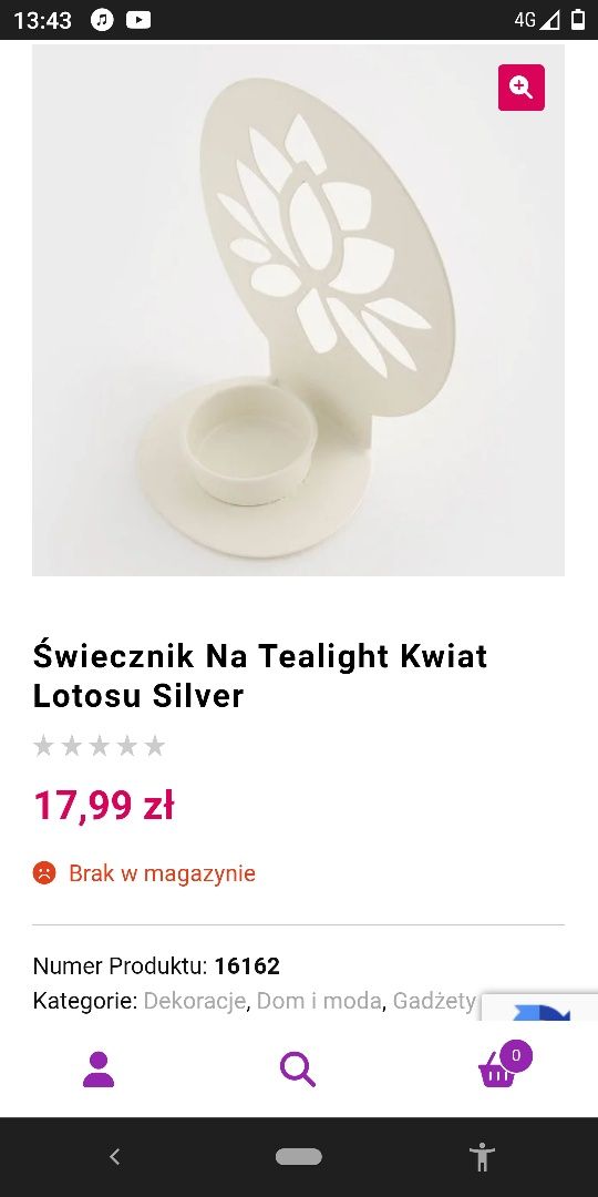 Avon świecznik Kwiat Lotosu