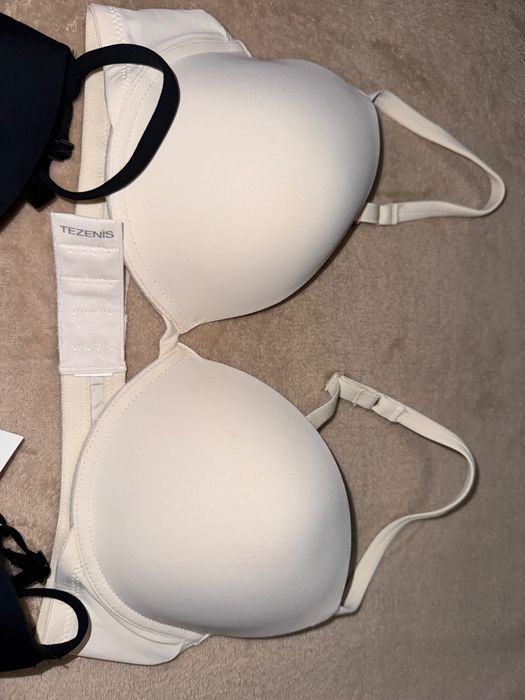 Бюстгальтер Tezenis, 75C, чорний та молочний, невеликий пушап, новий
