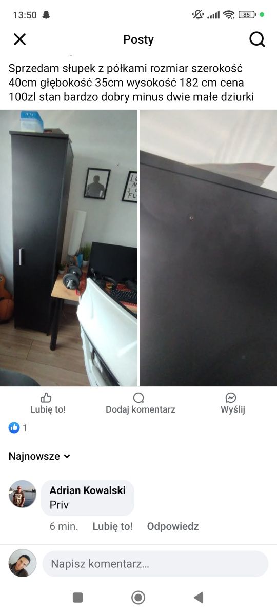 Czarne wąski słupek