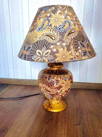 Lampa stojąca w kwiaty vintage