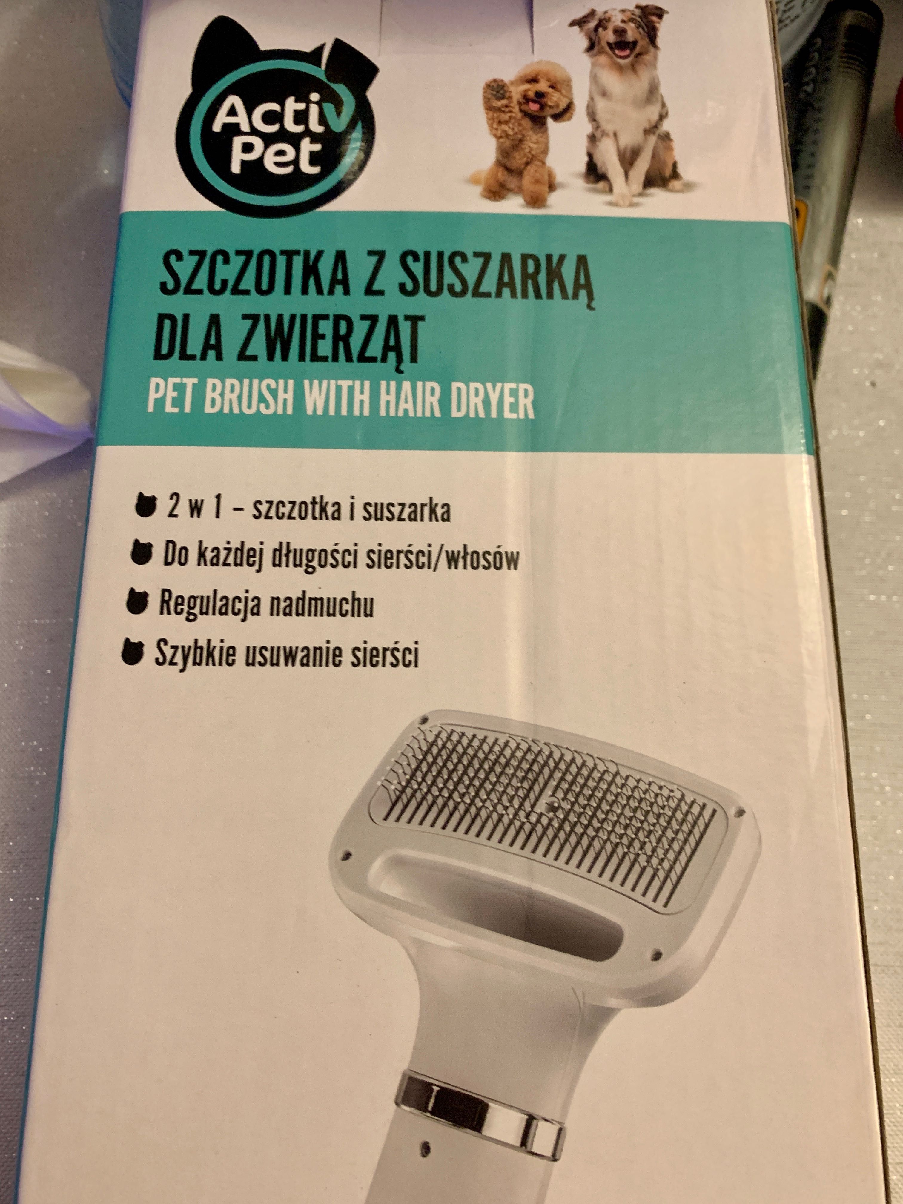 Szczotka z suszarką dla zwierząt 2w1 pies/kot Nowa