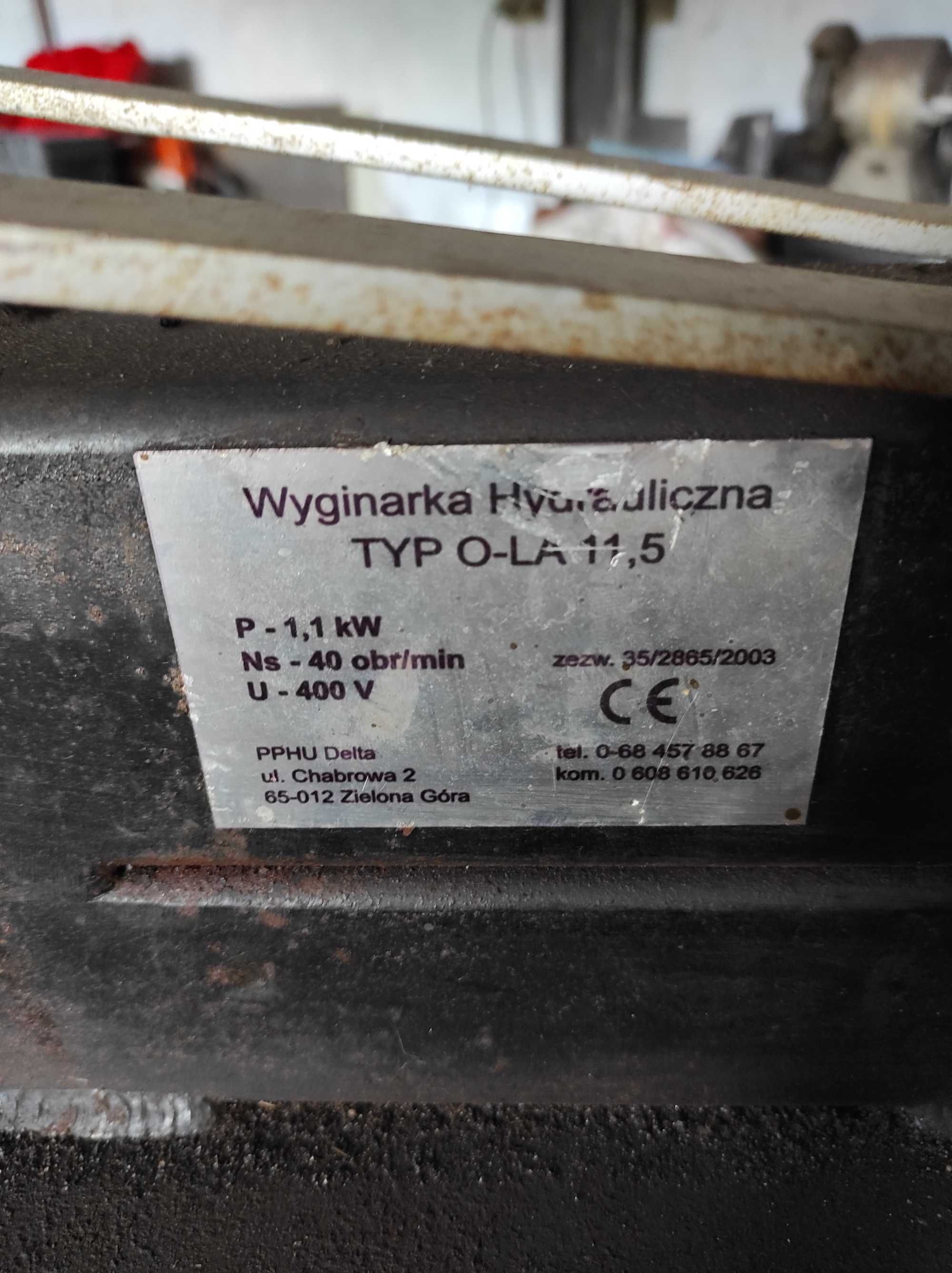 Giętarka wyginarka hydrauliczna do profili i płaskownika