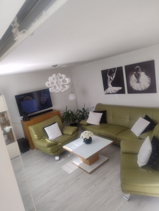 Komplet wypoczynkowy skórzany Skóra Wypoczynek z 2 fotelami Okazja