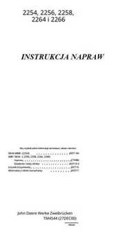 Instrukcja Napraw John Deere 2254, 2256, 2258, 2264, 2266 PL