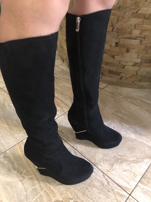 Сапоги замшевые демисезонные