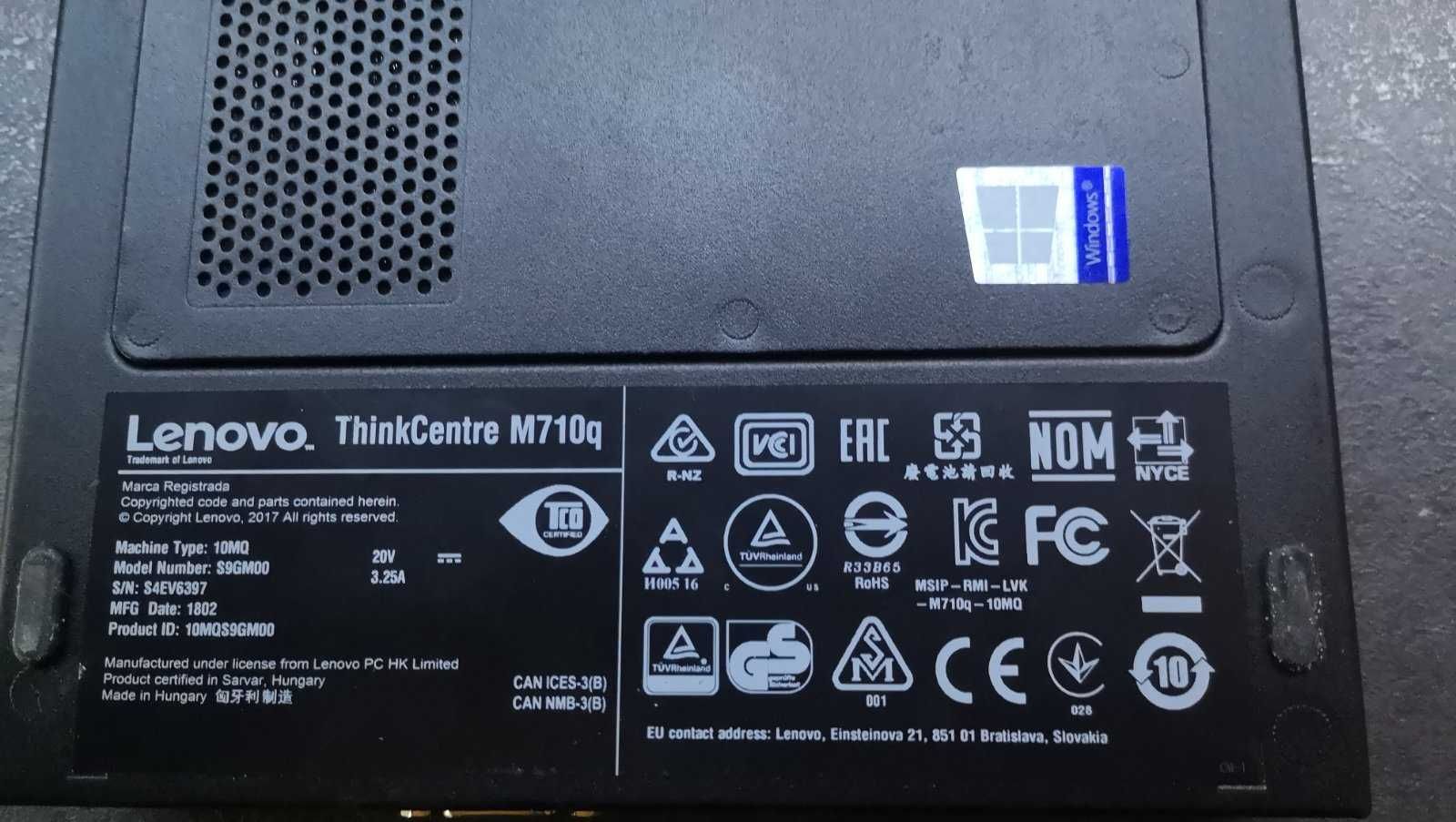 Komputer  M710q Lenovo mini Pc i3 6100T 8/128GB