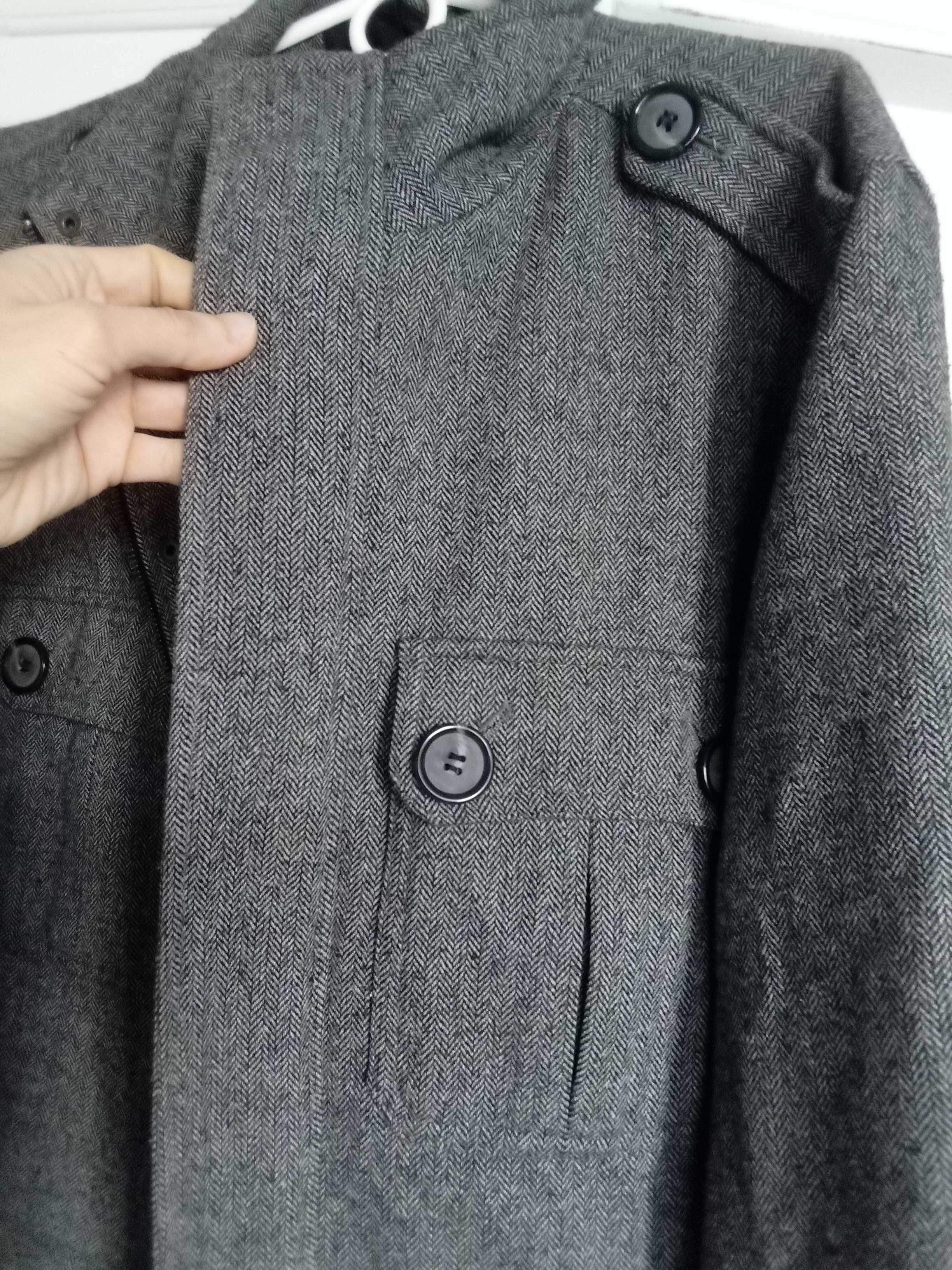 topman z wełną płaszcz męski elegancki 101-106 cm L klasyczny