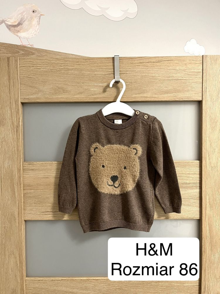 Cienki sweter z Misiem H&M rozmiar 86