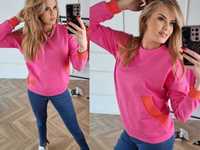 Malecka Poland  nowa bluza neonowe wstawki PINK L