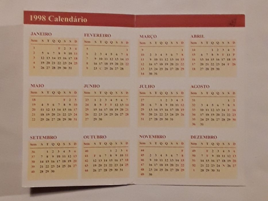 Calendários de bolso APBP vários anos