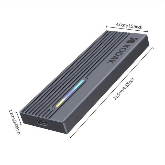 Gaveta/caixa m2 nvme e sata, type c usb 3.2 alta velocidade 10gb/s