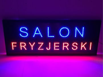 Reklama Salon Fryzjerski szyld diodowy 100 x 40cm zewnętrzna. 230V NOW