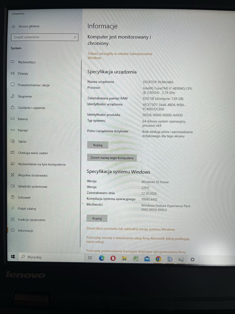 Thinkpad Lenovo T440p i7 ssd240GB