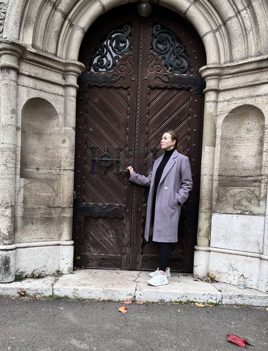 Пряме пальто, 40% вовна, розмір М