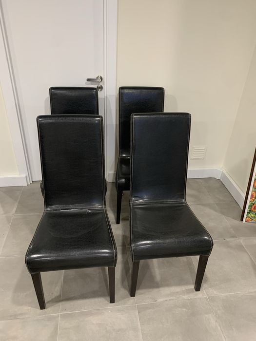 Conjunto 4 cadeiras sala jantar pretas wangue