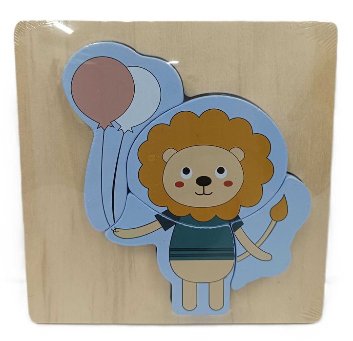 drewniane puzzle Lew z balonami dla najmłodszych