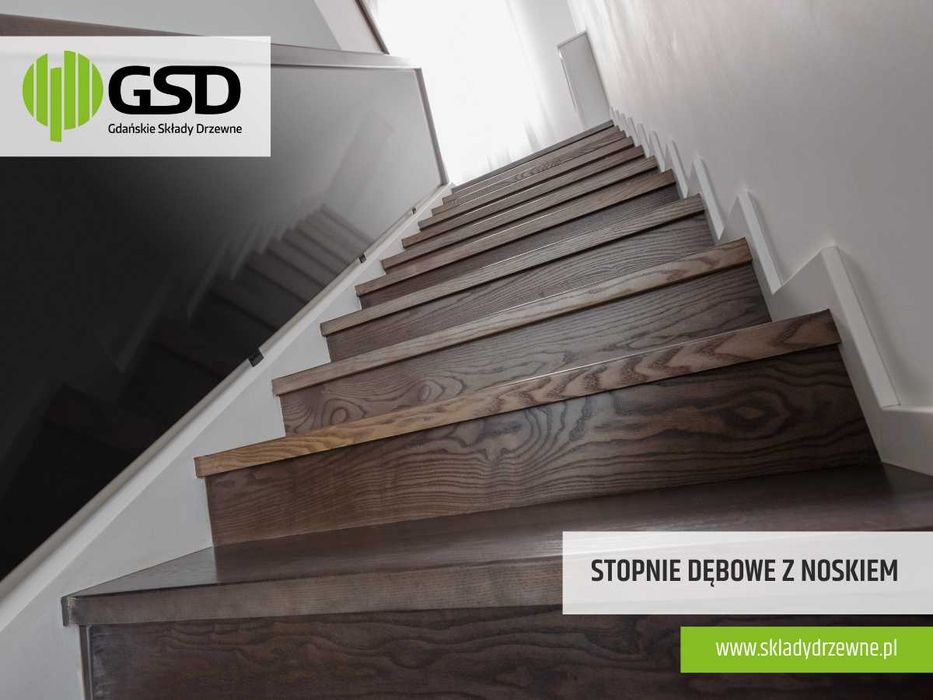 Dębowe stopnie schodowe 25mmx1100x690