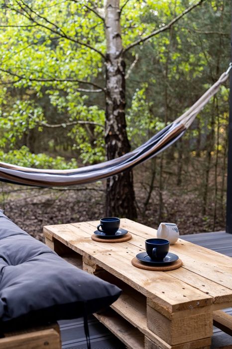 Domek domki sauna kominek nad rzeką Wkra
