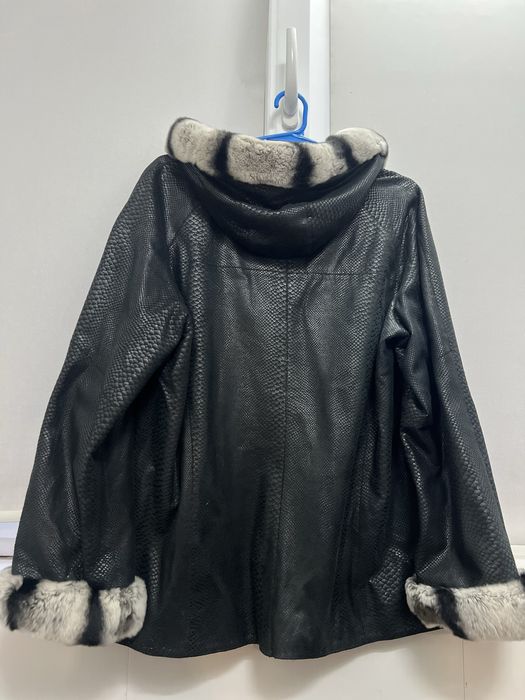 Куртка Gian Ferre із нат.шкіри, двостороння, тиснення змія, 2xl, 54/56