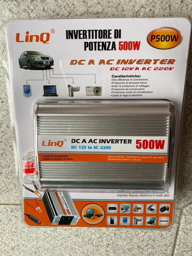 Інвертор 500W, чистий синус,перетворювач напруги 12v-220v