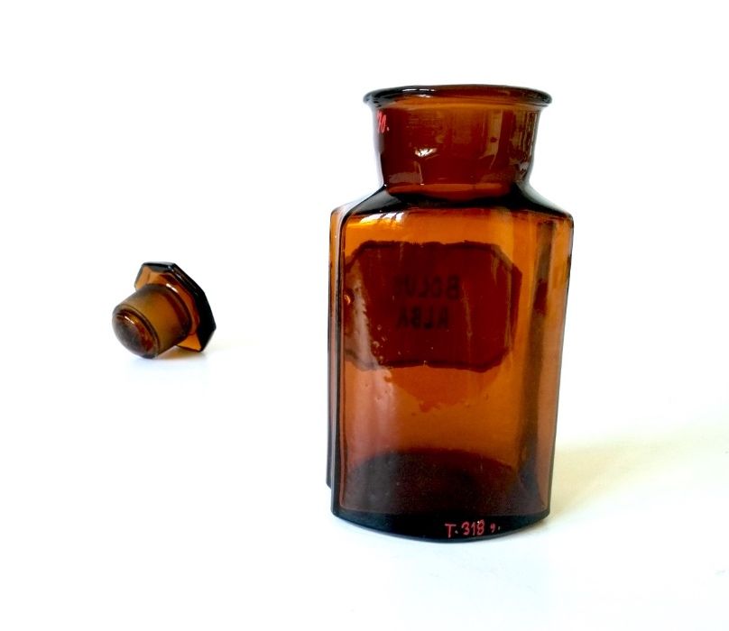 Butelka buteleczka apteczna flakon apteczny z korkiem kaolin
