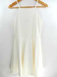 Sukienka biała tłoczona przed kolano lato YD  152