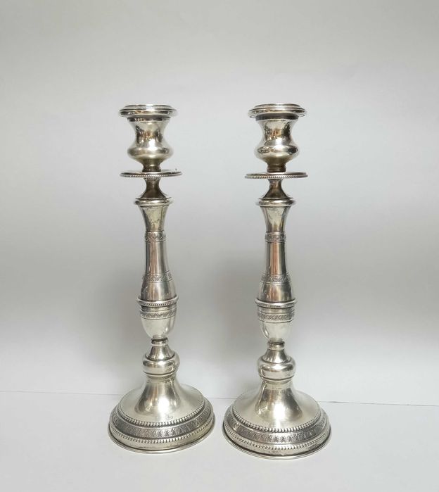 Świeczniki stołowe, para, pocz. XX w. srebro 830