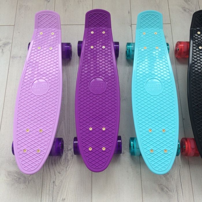 Пенни борд penny board со светящимися колесами пени скейт скейтборд