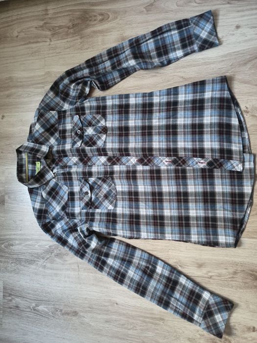 Koszula niebieska męska kratka Remus M