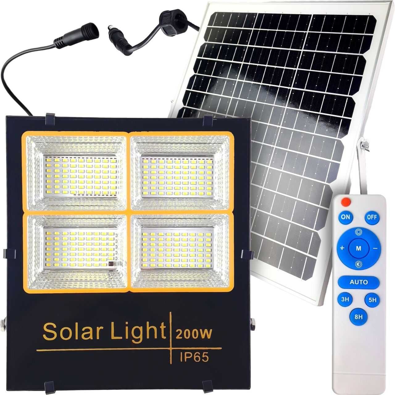 Naświetlacz / Lampa solarna LED COB 200W +Pilot