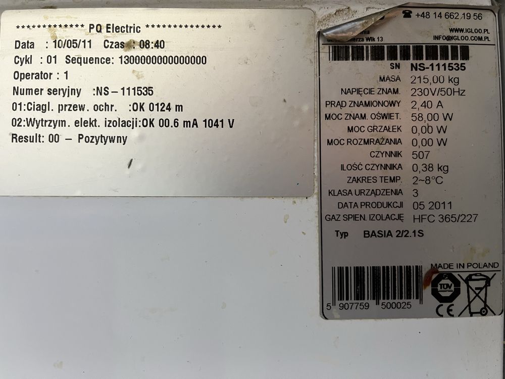Lada Chlodnicza 2m Igloo Basia 2/2 1S stan BDB