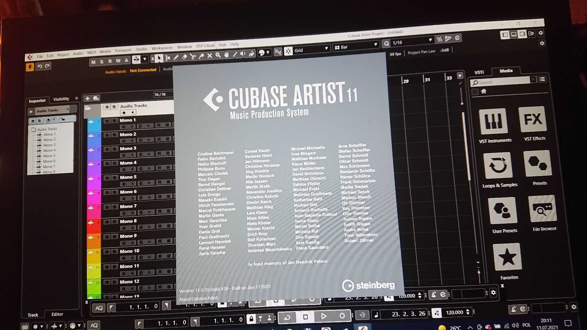 Steinberg Cubase 11 artist