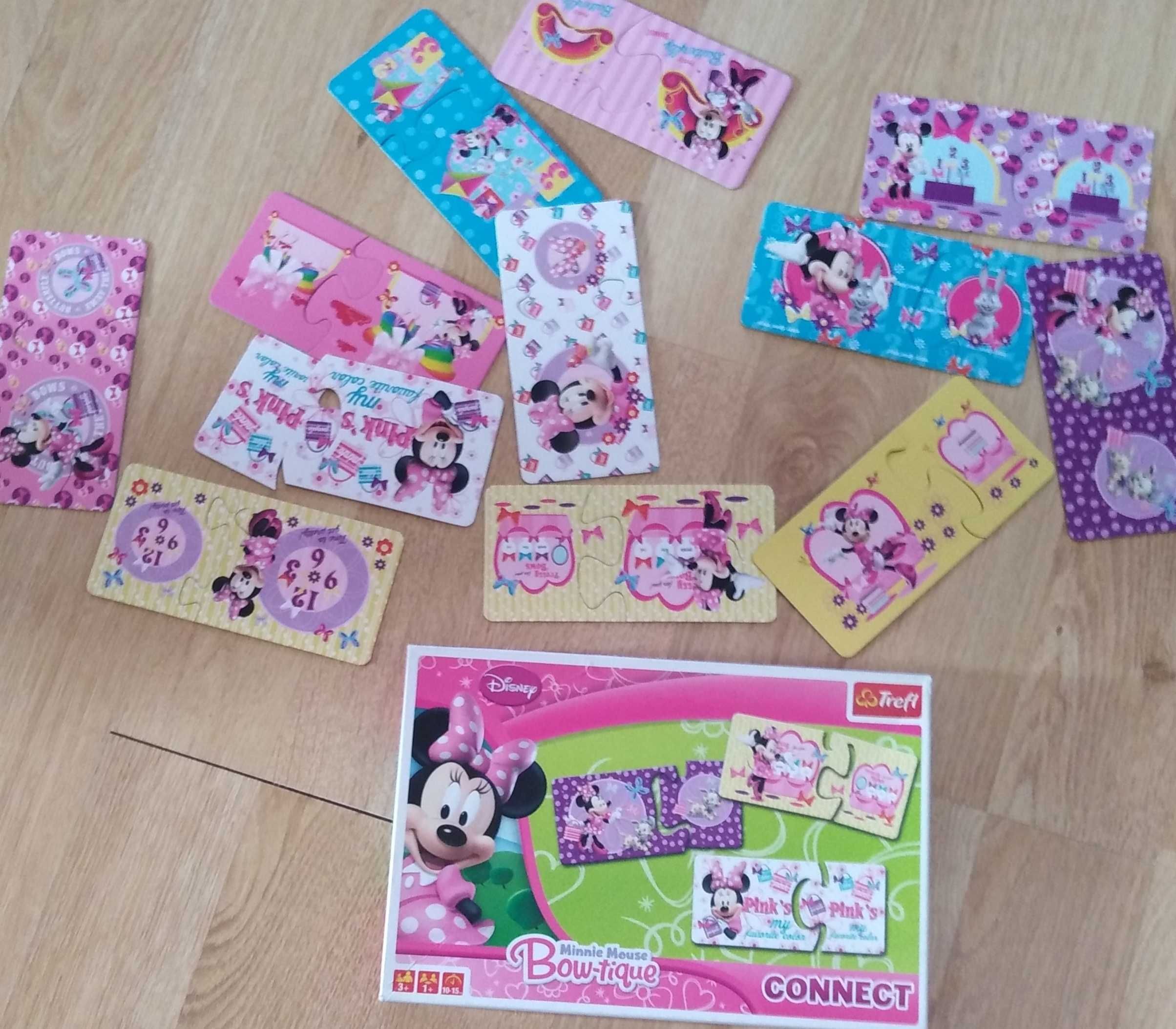 Peppa Minnie Kubuś Puchatek Puzzle domino gry układanki zestaw