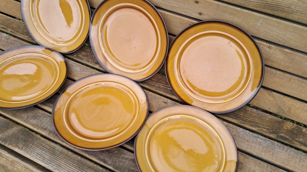 Zestaw 6 talerzy ceramicznych Ludomierz PRL