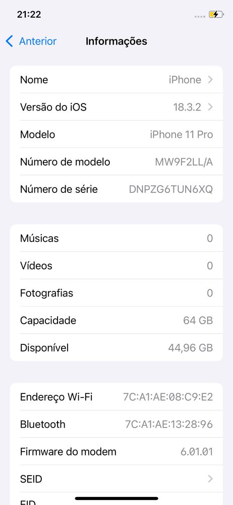 Vendo iPhone 11 Pro em excelente estado!