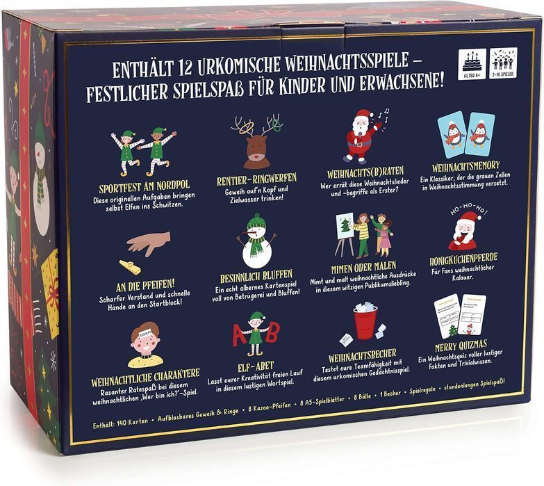 GUTTER GAMES Zestaw 12 Gier Zabawne Świąteczne Gry Imprezowe