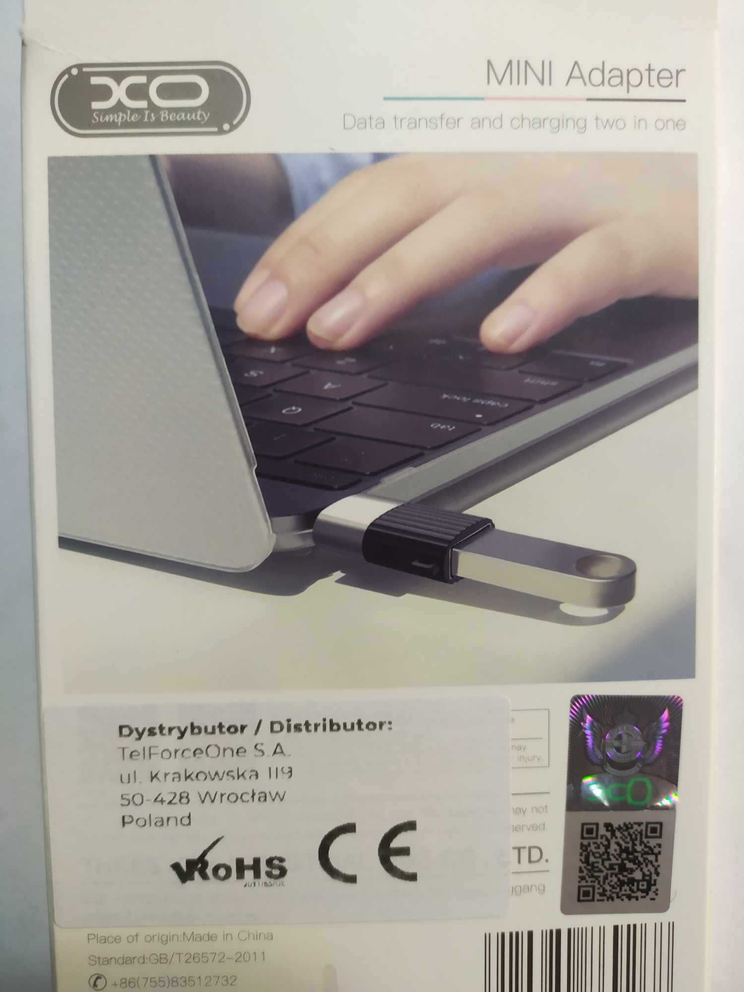 XO Adapter USB Typ C do USB OTG czarny