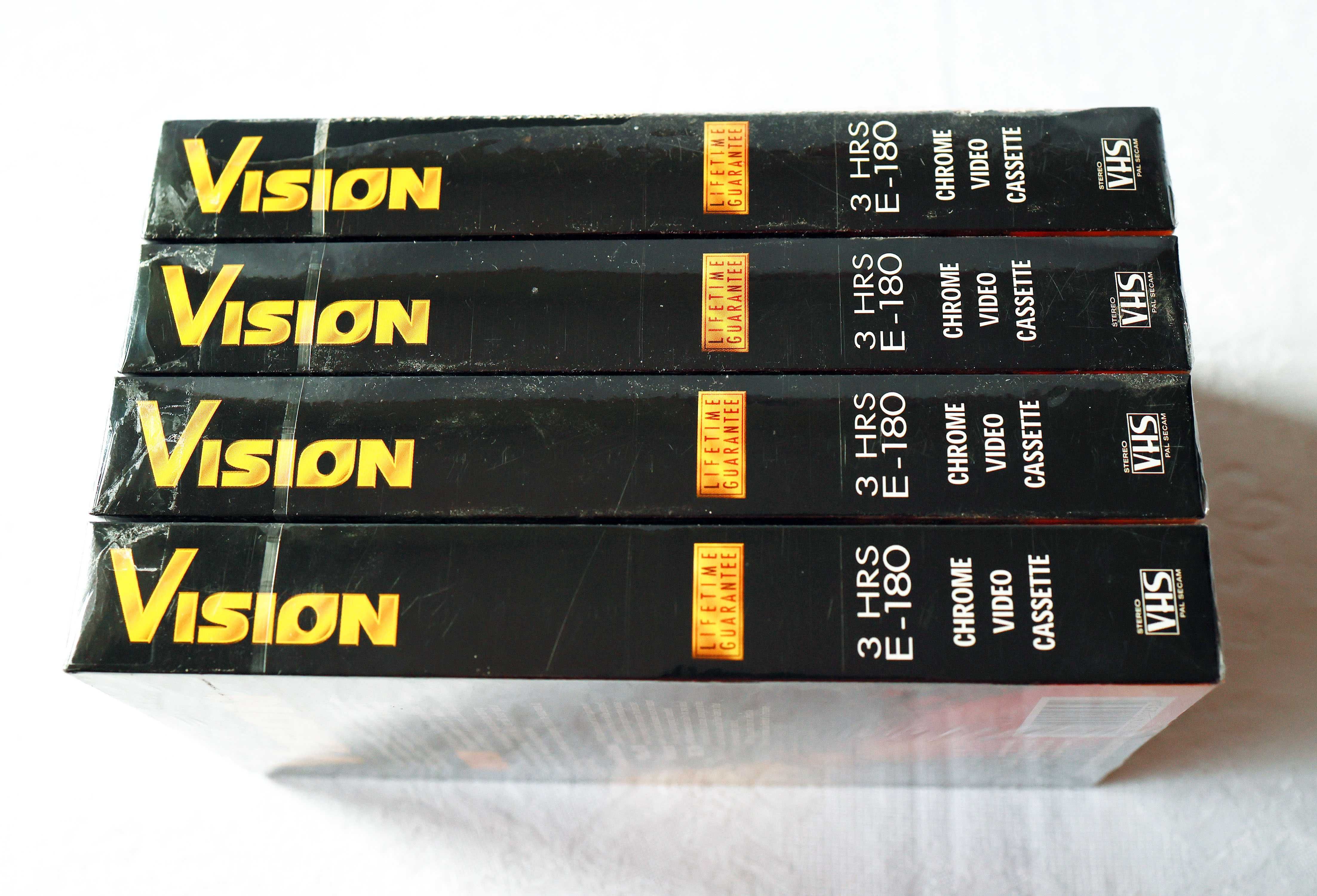 4x Kaseta VHS * BASF/Emtec VISION *E-180* Nowe KASETY stan BDB *Tanio!