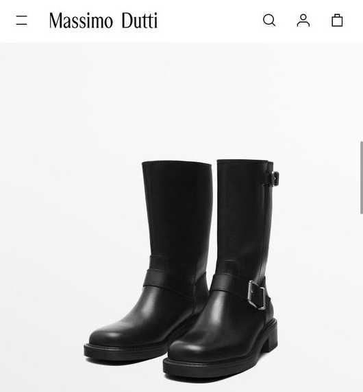 Чоботи шкіряні massimo dutti 38