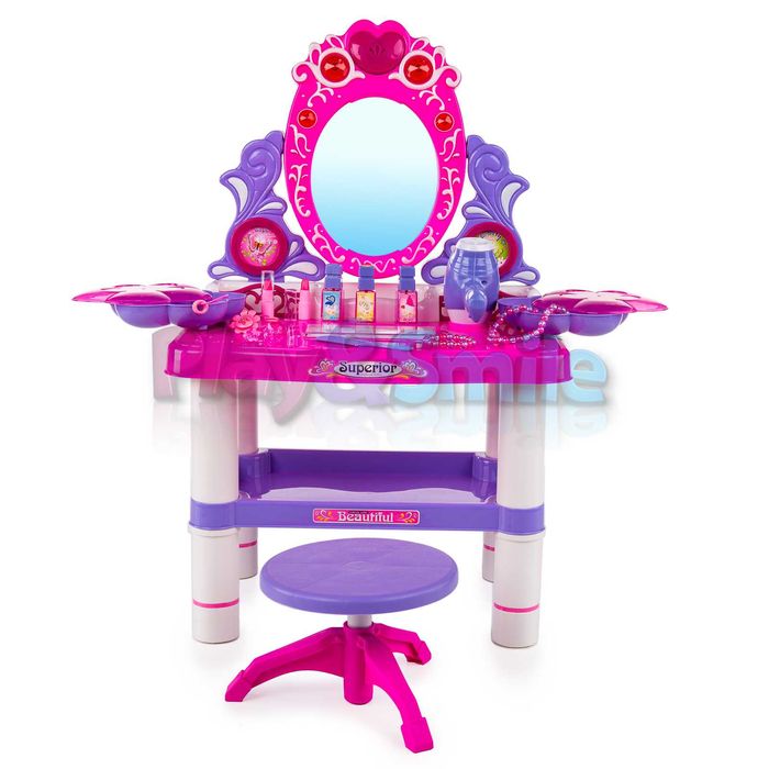 Toaletka z lustrem dla dzieci salon piękności suszarka światła dźwięki