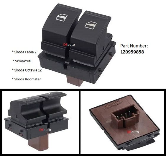 Botao interruptor duplo de vidros Skoda Fabia Roomster