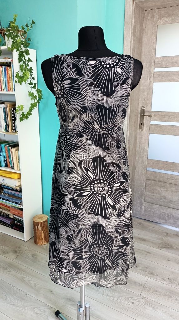 Mgiełka z podszewką regulowana sukienka Boho Hippie slow scandi