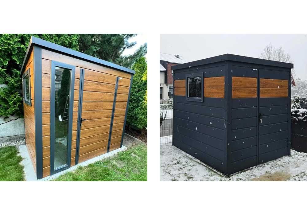 Domek Blaszany z oknem Narzędziowy Metalowy Schowek na Narzędzia 3x2 m